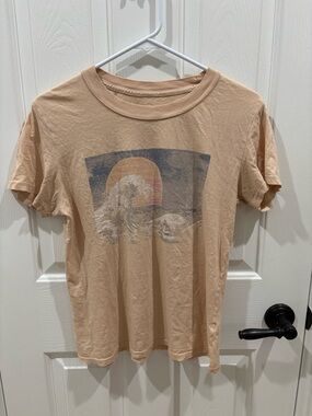 Women’s PS/LA Beige Graphic Wave T-Shirt